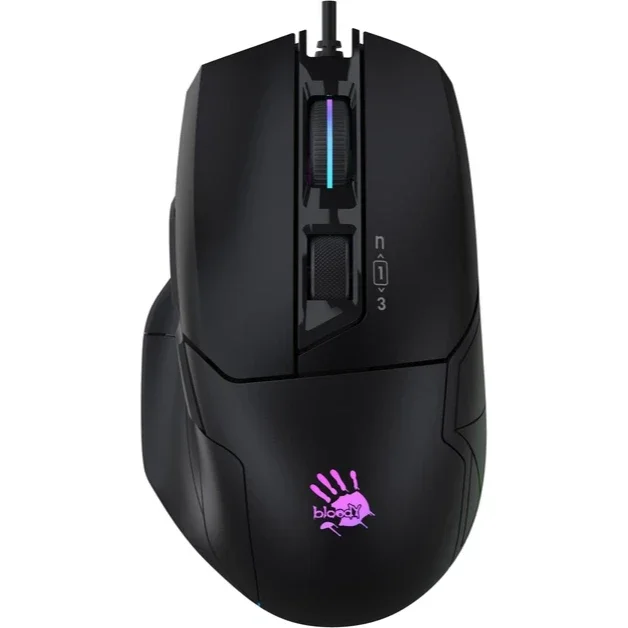 A4TechBloody W70 Max RGB Gaming Mouse, 10K Sensor, 2000Hz Report Rate, 1ms Key Response, 4M Onboard Memory, Stone Black, BC3332-A